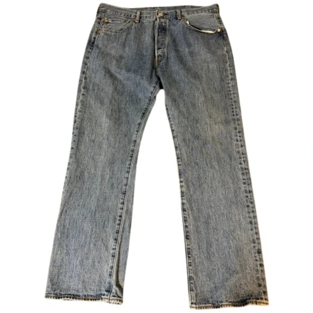 Levi's 501 Original Fit Jeans Mens 38x32 Blue Straight Leg Button Fly Denim VTG